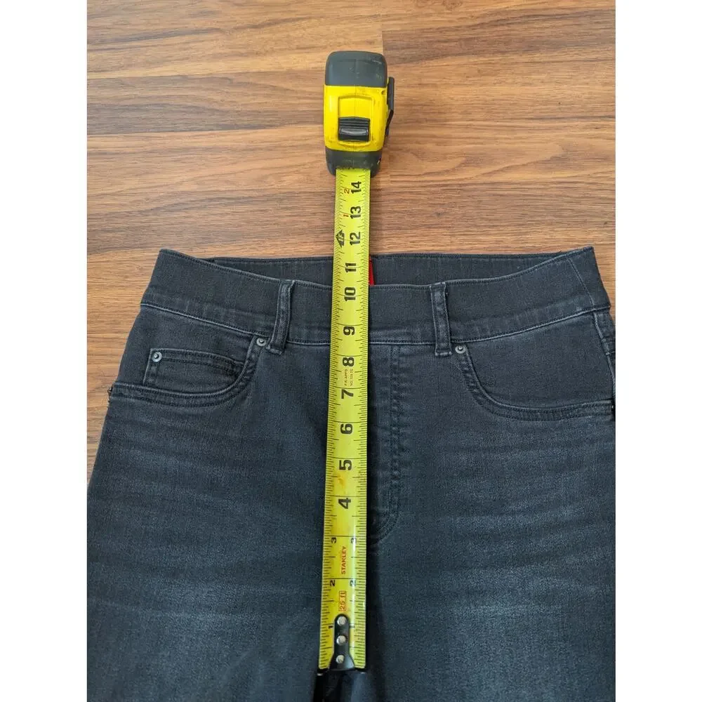 SPANX Ankle Skinny Jeans Size Small Black Slimming Denim Minimalist Casual